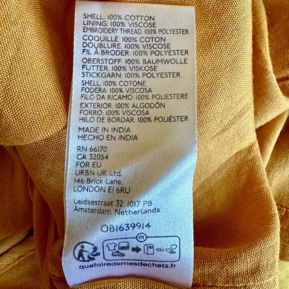 Anthropologie Somerset Maxi Dress Mustard Yellow Embroidered - Picture 12 of 16